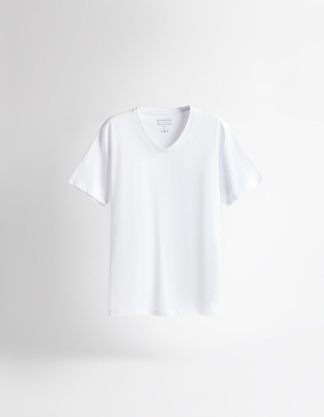 T-shirt Decote em V, Homem, Branco