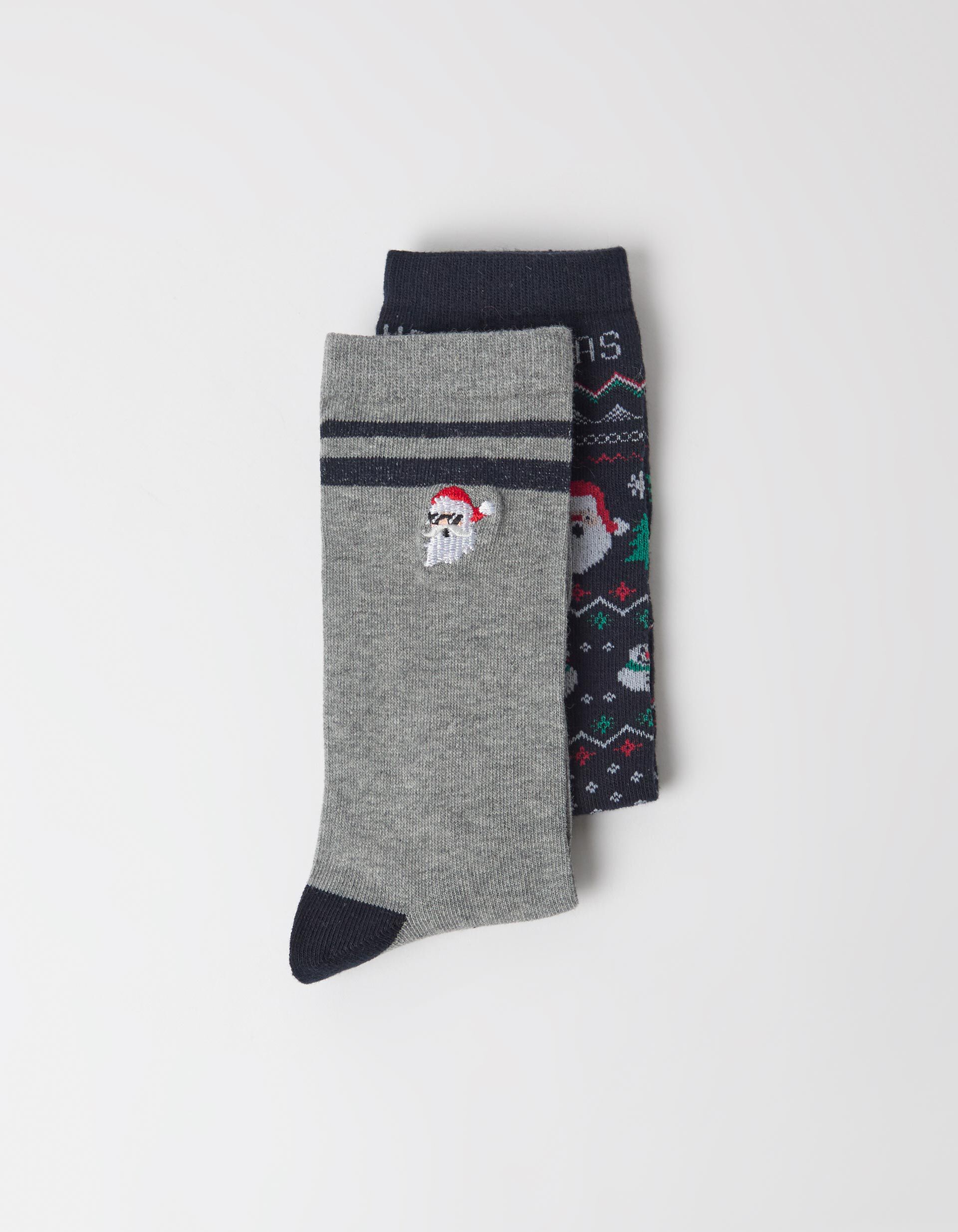 Comprar Online Pack 2 Pares De Meias De Natal, Homem, Cinzento Escuro