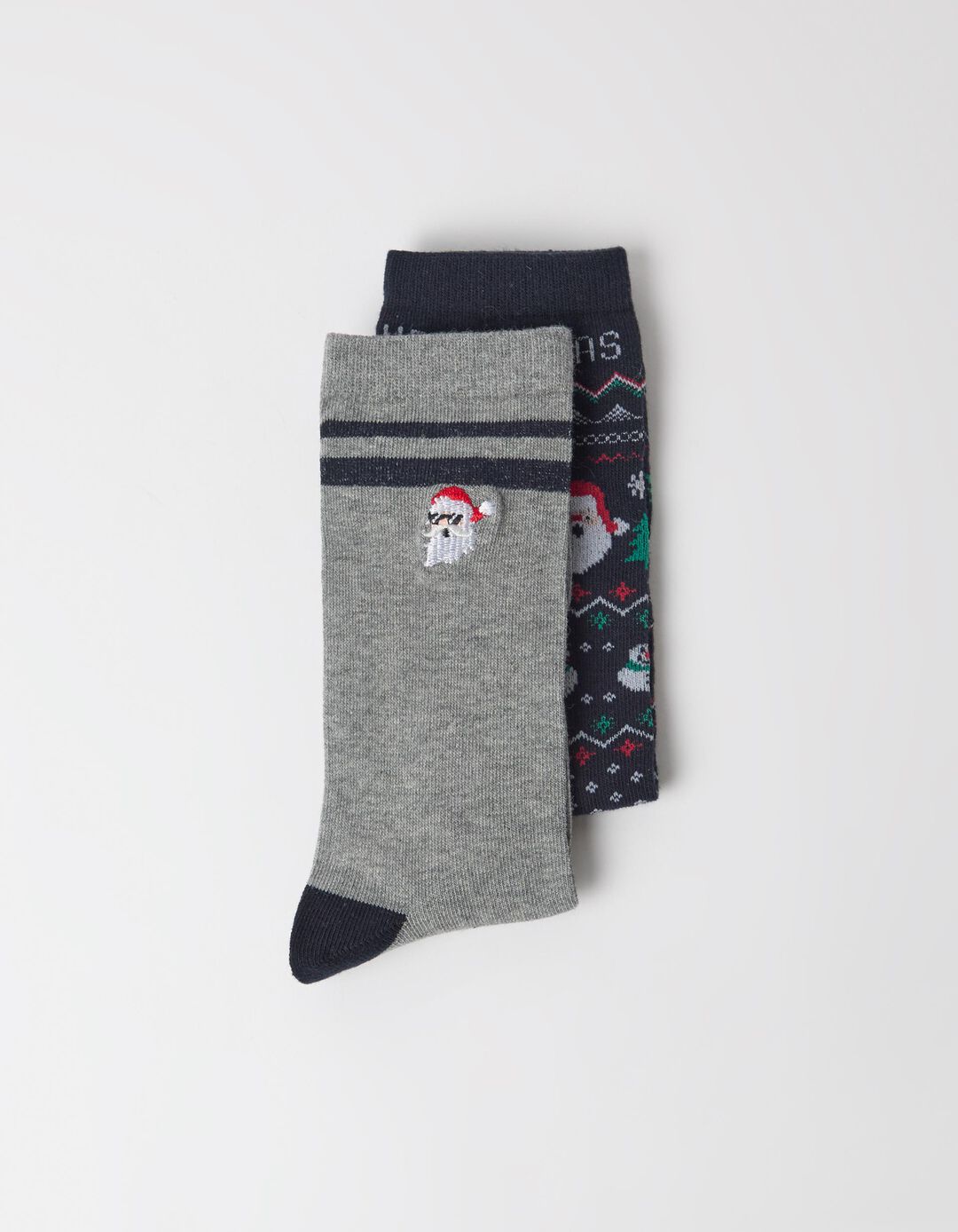 Pack 2 Pares De Meias De Natal, Homem, Cinzento Escuro
