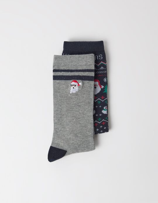 Comprar Online Pack 2 Pares De Meias De Natal, Homem, Cinzento Escuro