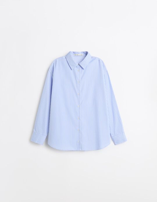 Comprar Online Camisa &Agrave;s Riscas, Mulher, Azul Claro