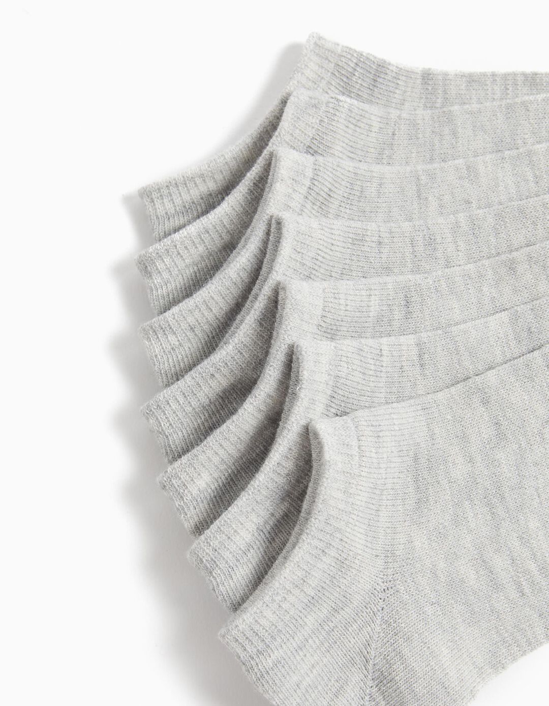 7 Pairs of Ankle Socks Pack, Boys, Light Grey