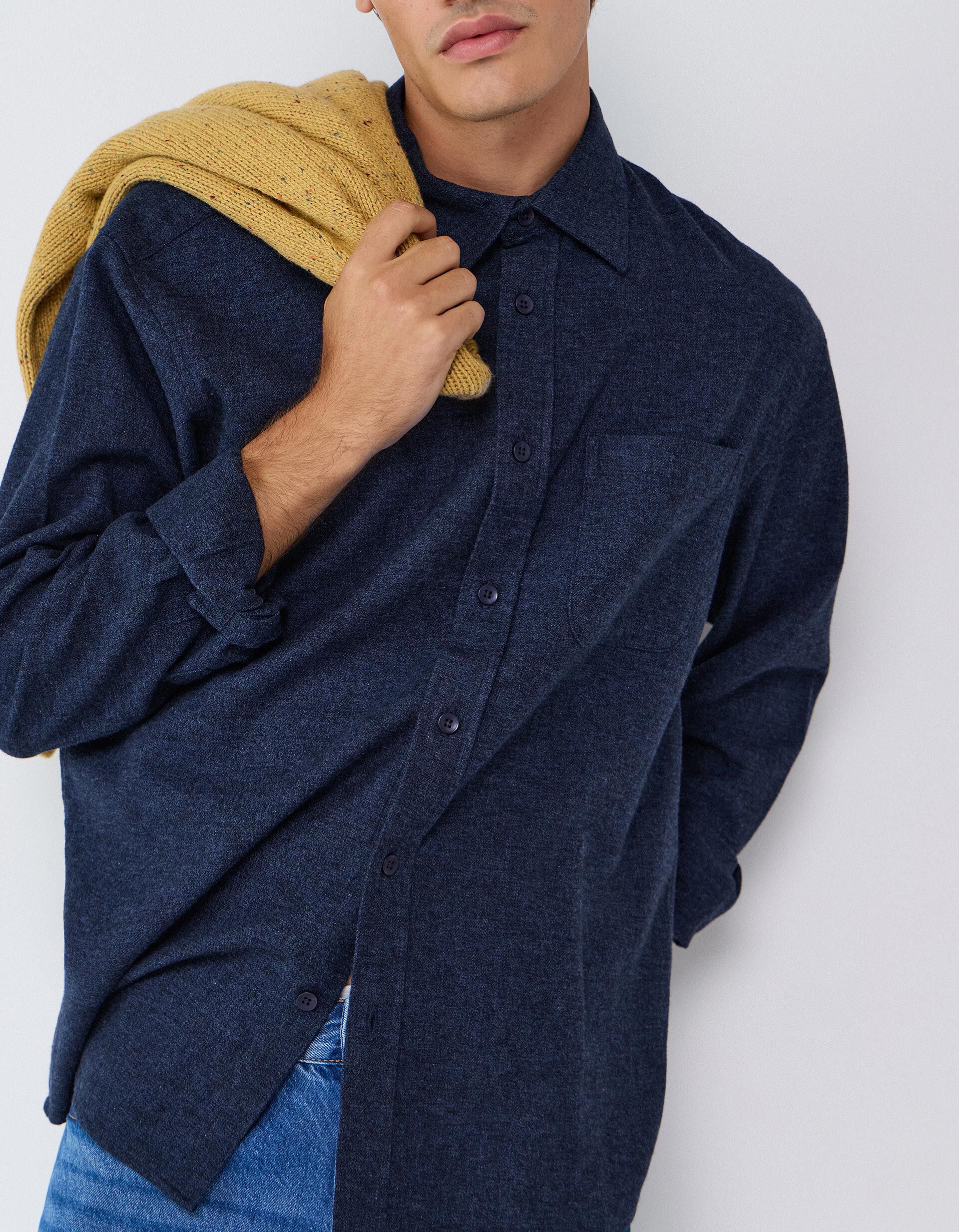 Comprar Online Camisa De Flanela, Homem, Azul Escuro
