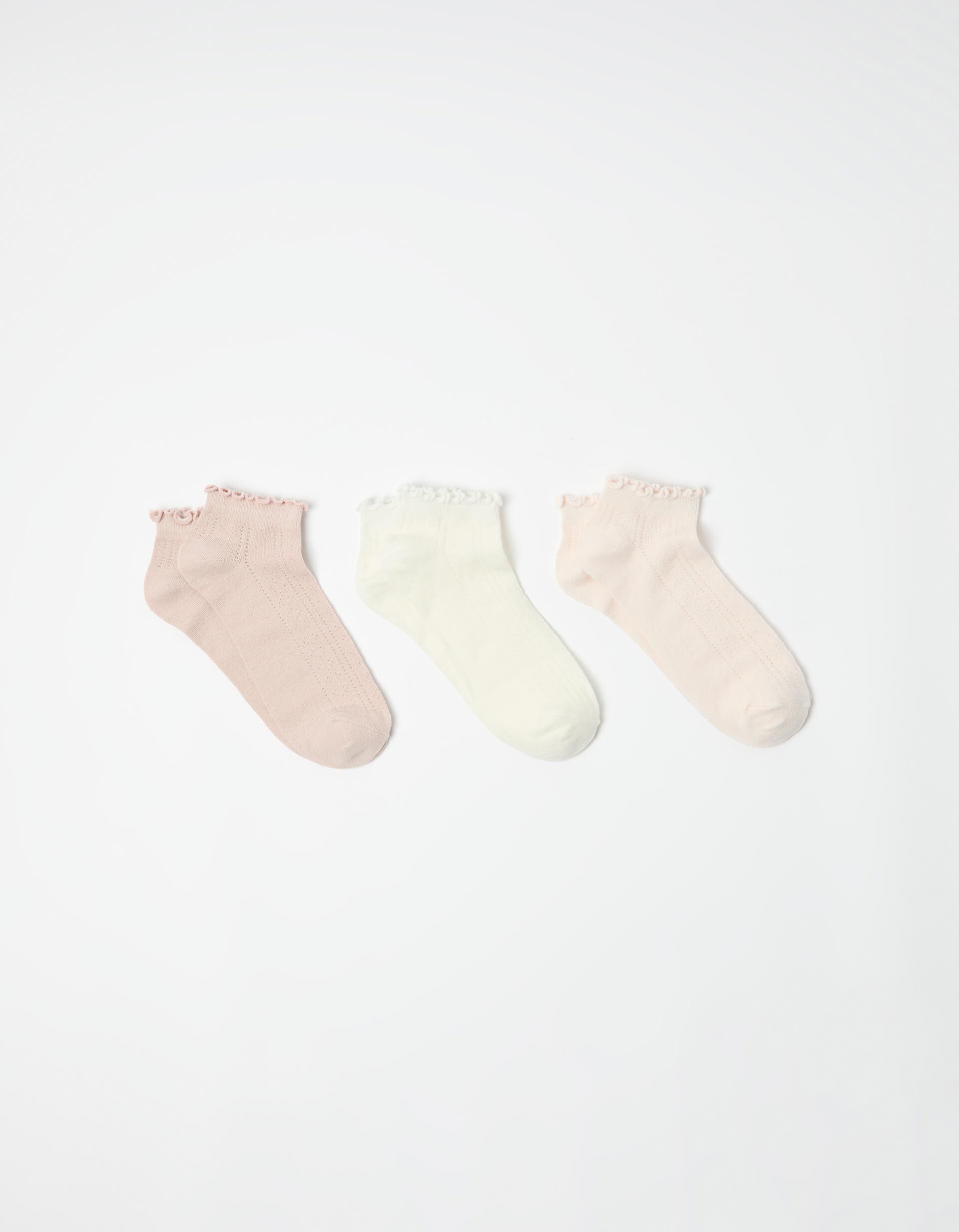 Comprar Online Pack 3 Pares de Meias Tornozelo, Mulher, Cru