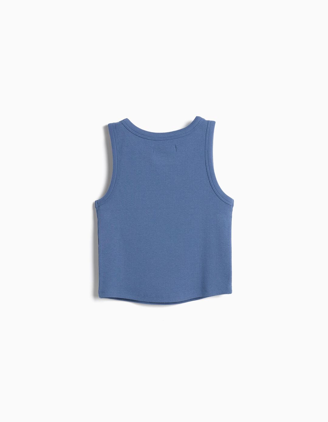Tank Top Canelado, Menina, Azul Escuro