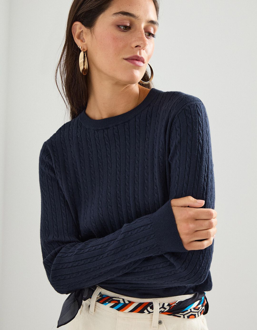 Camisola de Malha, Mulher, Azul Escuro