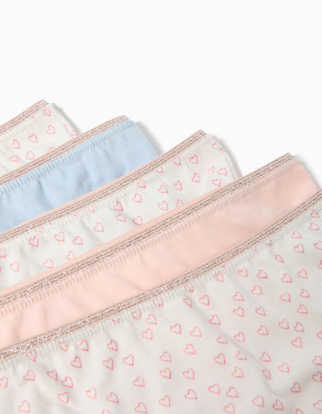 Pack 5 Cuecas, Menina, Rosa Claro