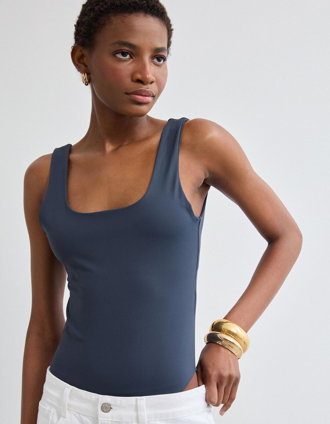 Body, Mulher, Azul Escuro