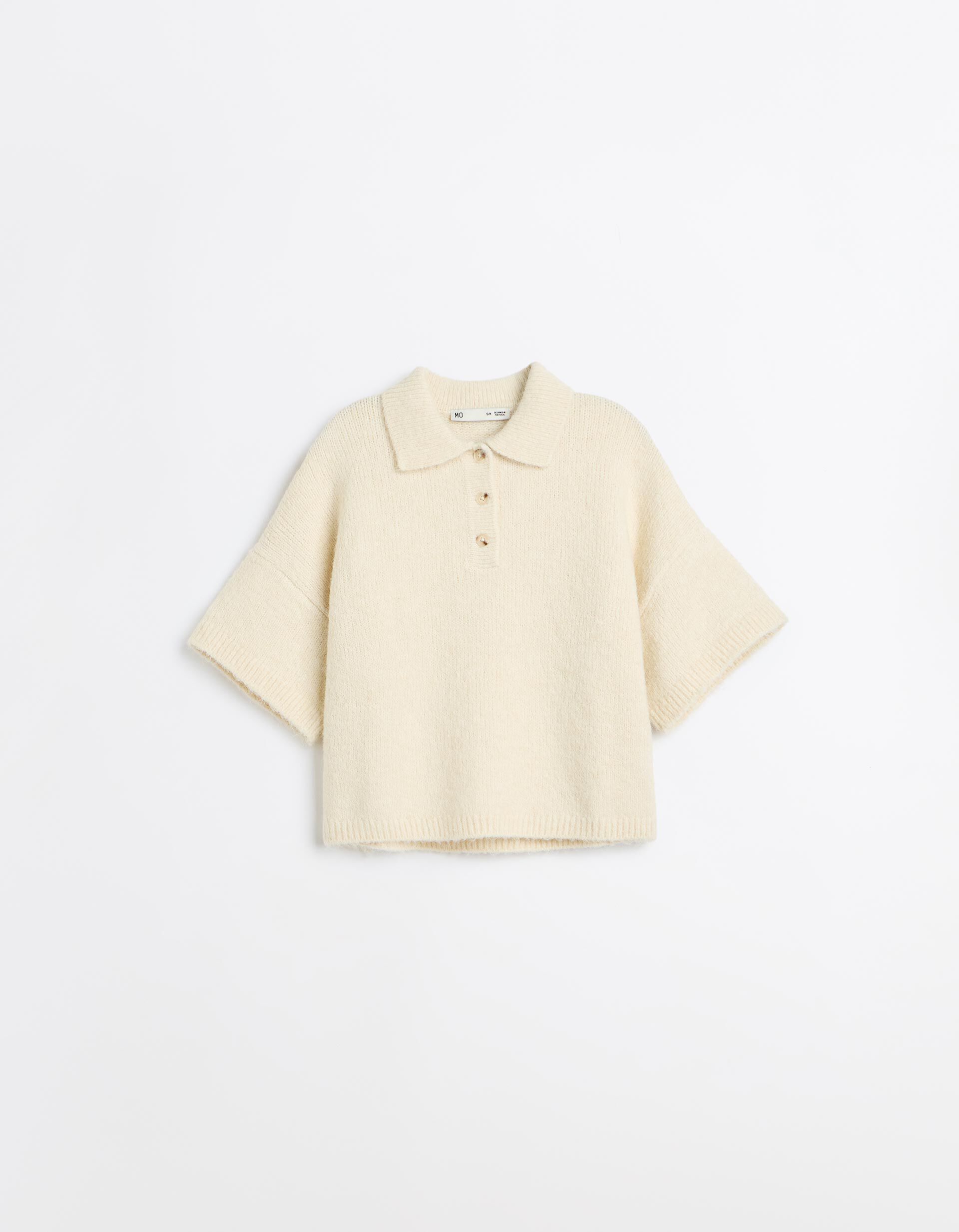 Comprar Online Camisola Com Gola Polo, Mulher, Bege