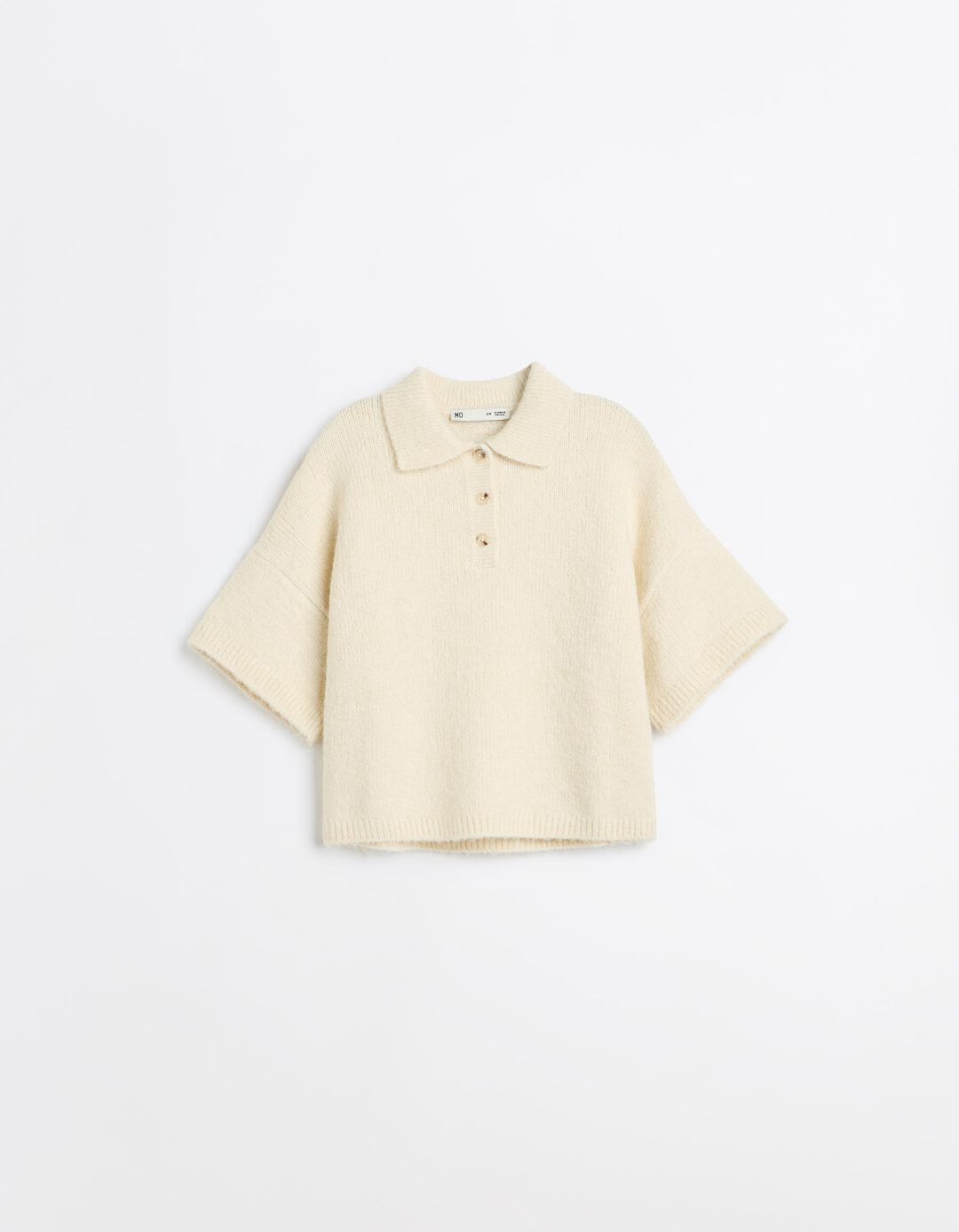 Camisola Com Gola Polo, Mulher, Bege
