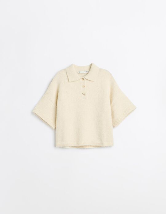 Comprar Online Camisola Com Gola Polo, Mulher, Bege