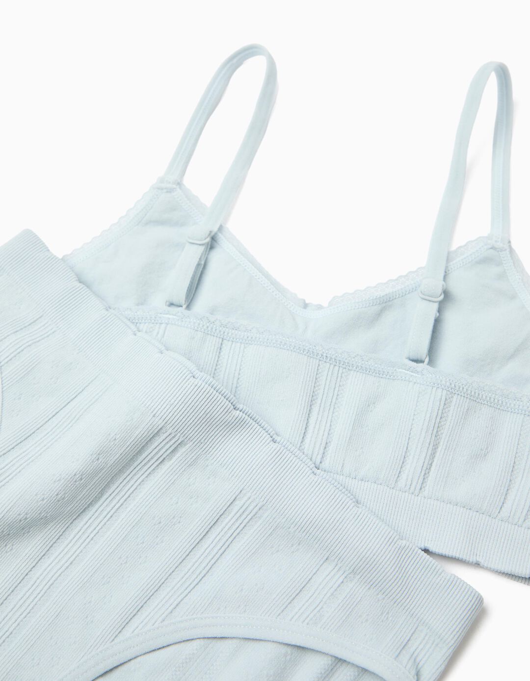 Conjunto Soutien e Cuecas, Menina, Azul Claro