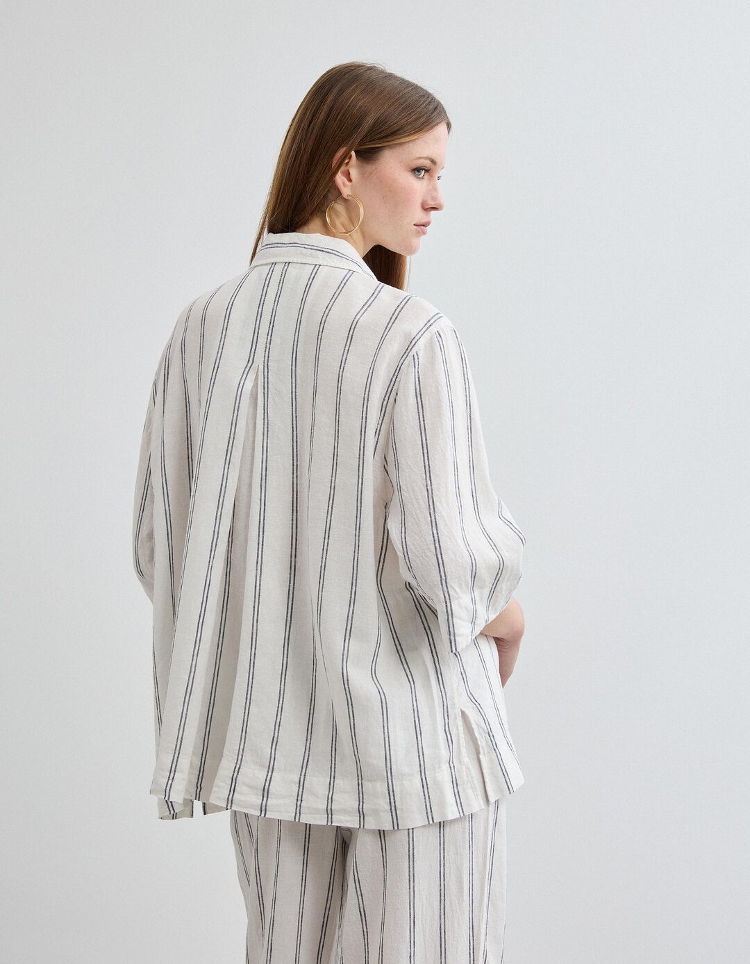 Camisa com Linho, Mulher, Cru