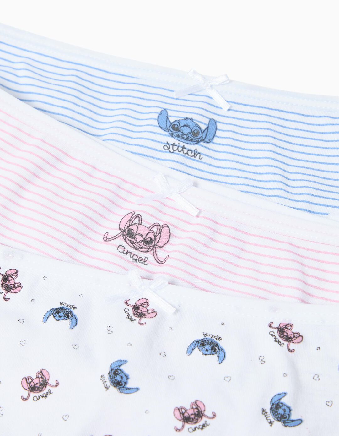 Pack 3 Cuecas 'Stitch', Menina, Multicolor 