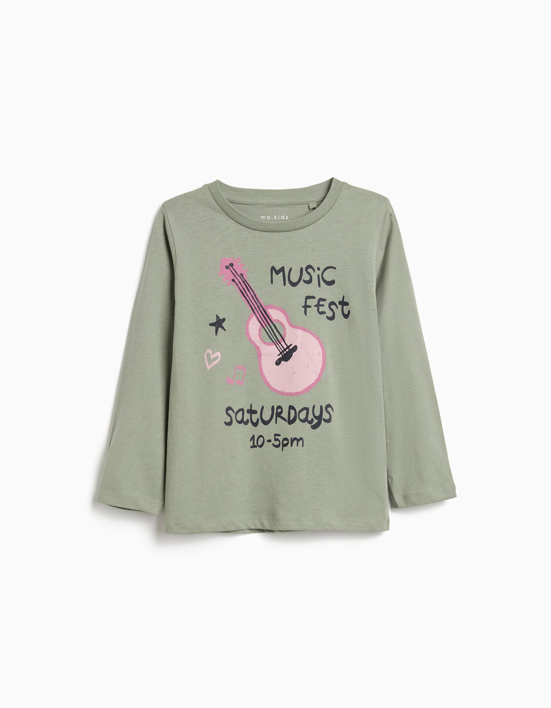 Comprar Online T-shirt de Manga Comprida Estampado, Menina, Verde