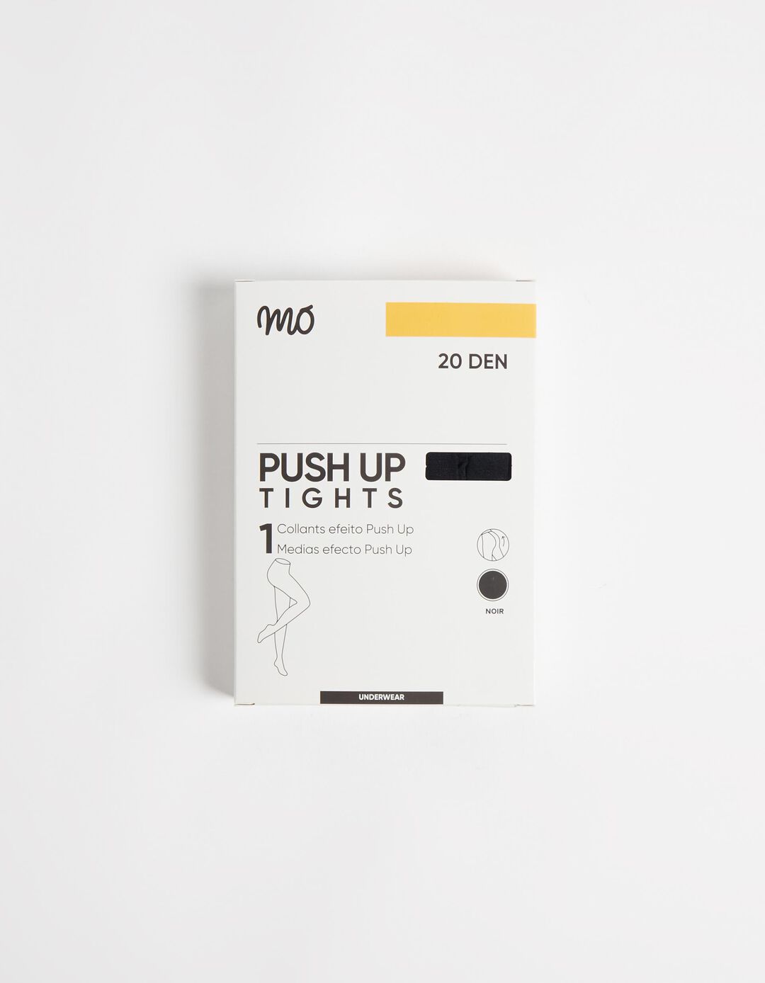 Collants Push Up 20 DEN, Mulher, Preto