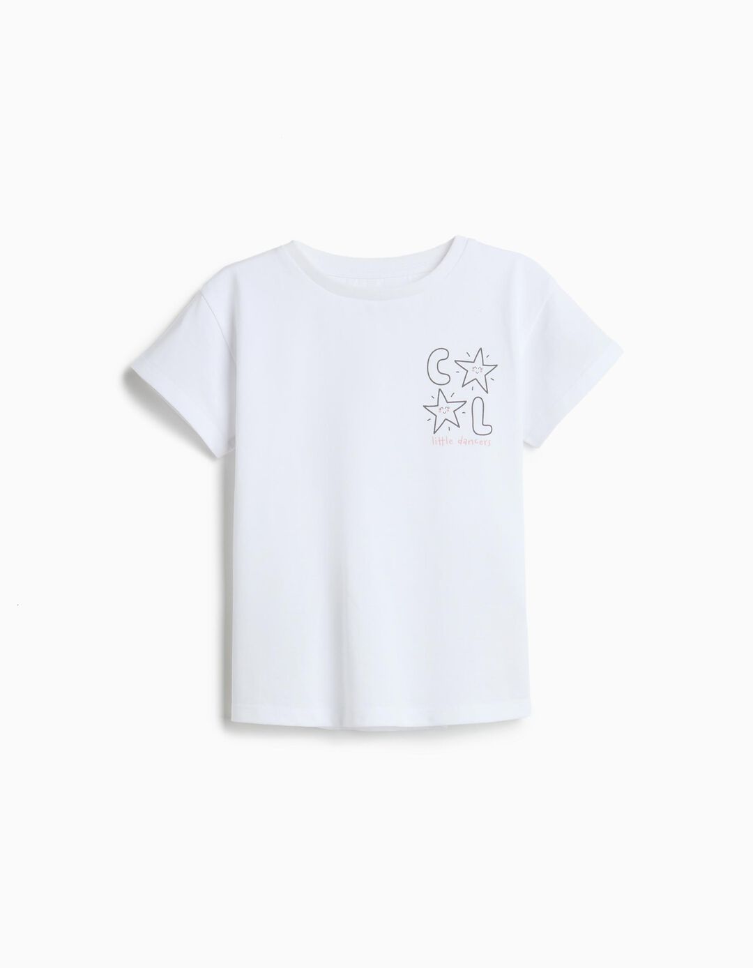 T-shirt Estampada, Menina, Cru