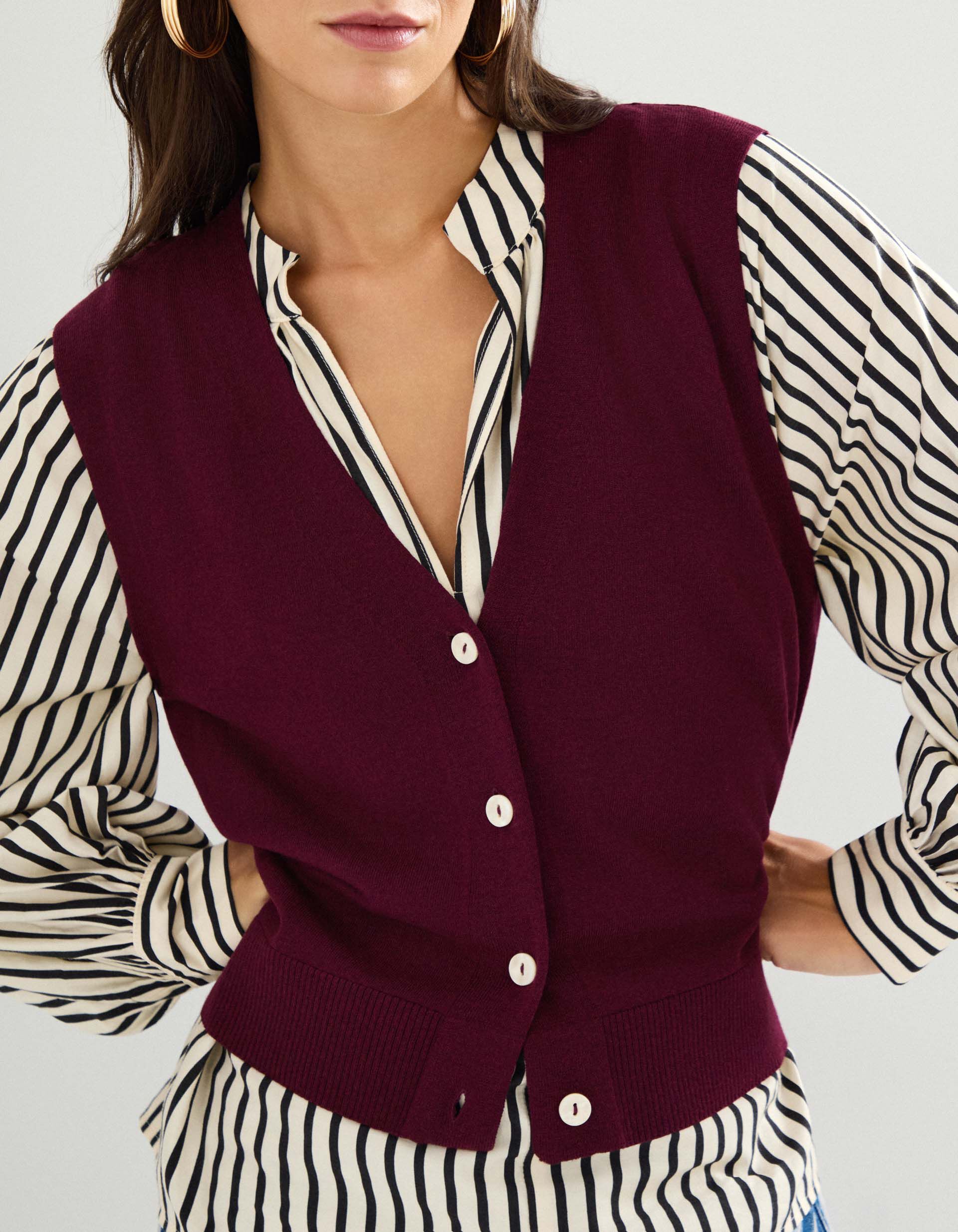 Comprar Online Colete com Caxemira, Mulher, Roxo