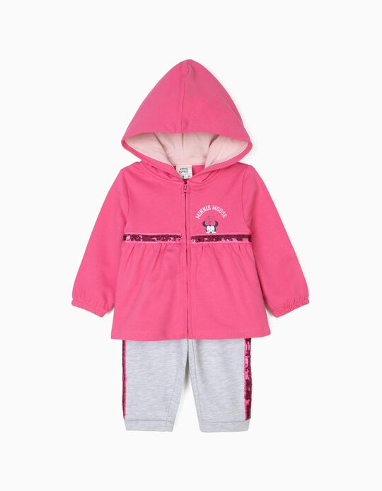 Fato de Treino para Menina 'Minnie' Rosa e Cinza