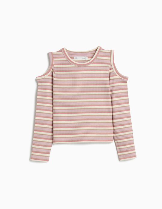Comprar Online T-shirt Manga Comprida Cut Out, Menina, Rosa Claro