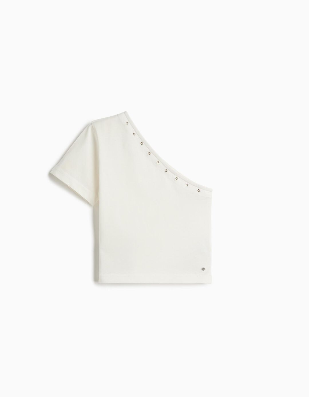 T-shirt Assim&eacute;trica, Menina, Branco