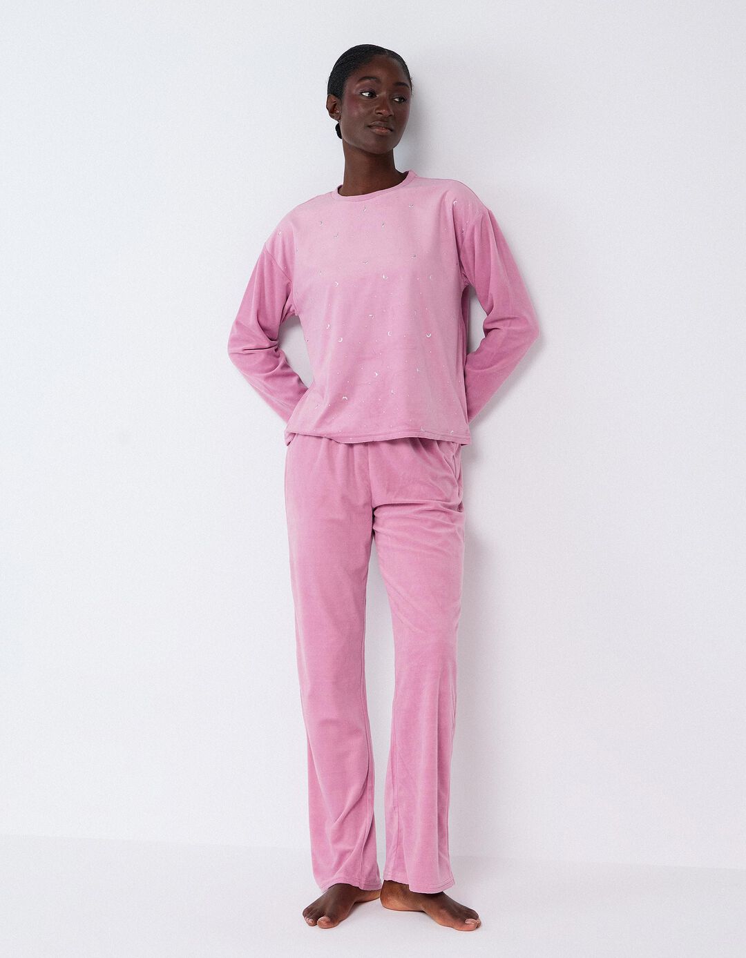 Pijama De Veludo, Mulher, Malva