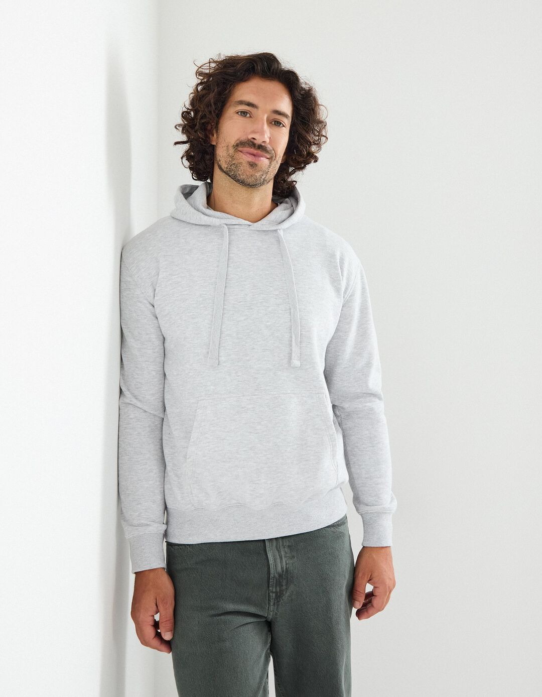 Sweatshirt com Capuz, Homem, Cinzento Claro