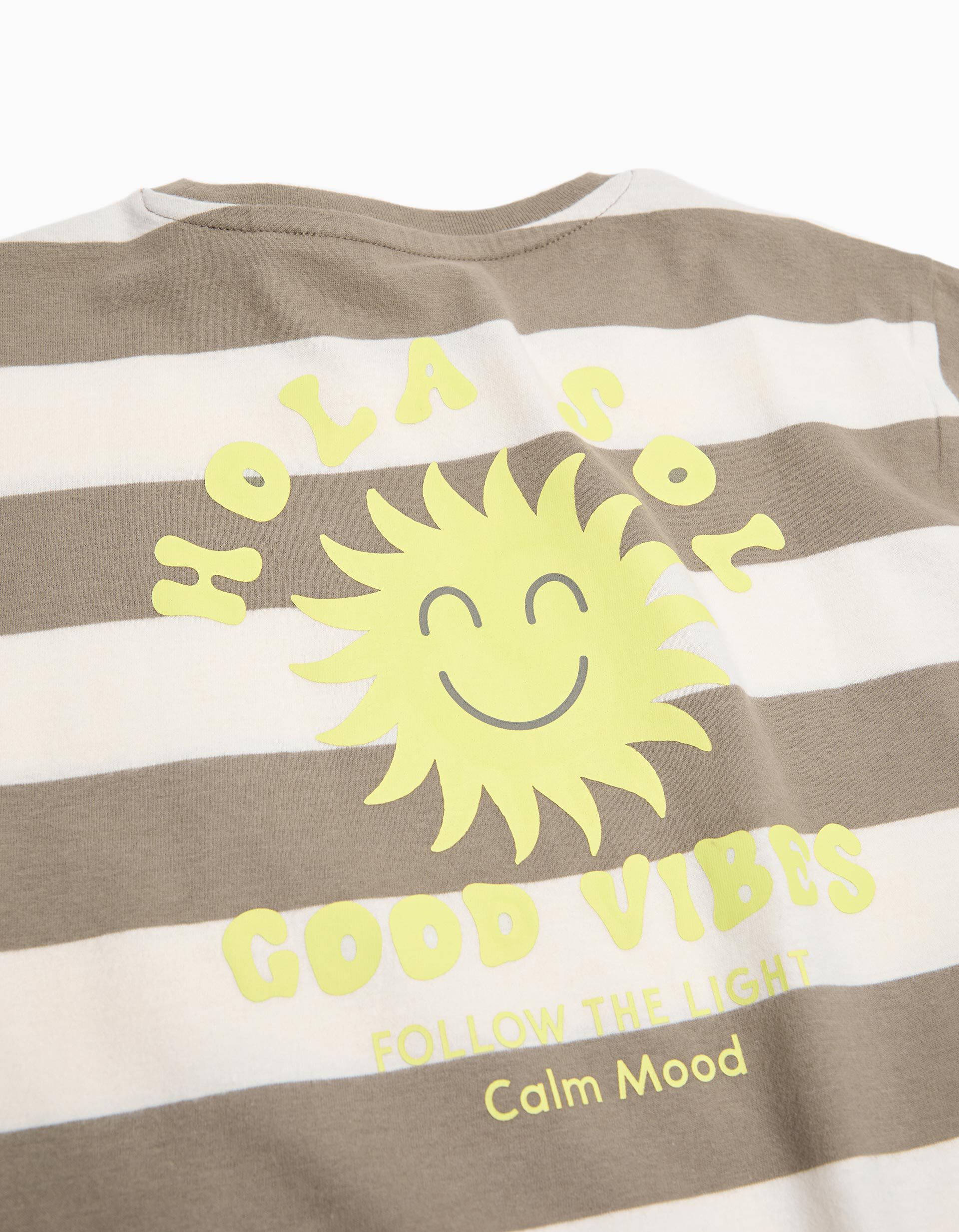Comprar Online T-shirt de Manga Comprida Riscas, Menino, Verde Escuro