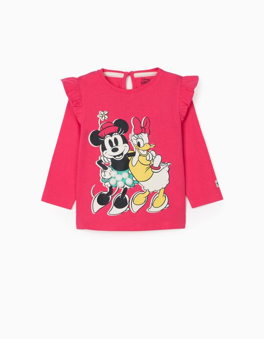 T-shirt Manga Comprida para Bebé Menina 'Minnie & Daisy', Rosa
