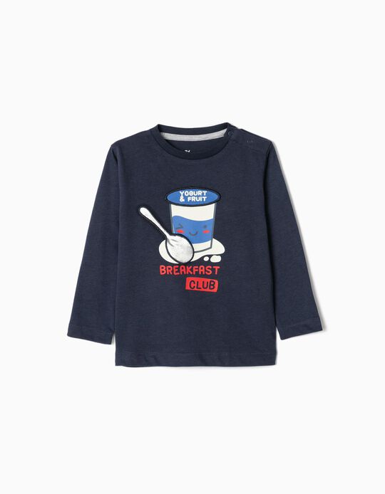 Long Sleeve T-Shirt for Baby Boys 'Breakfast Club', Dark Blue