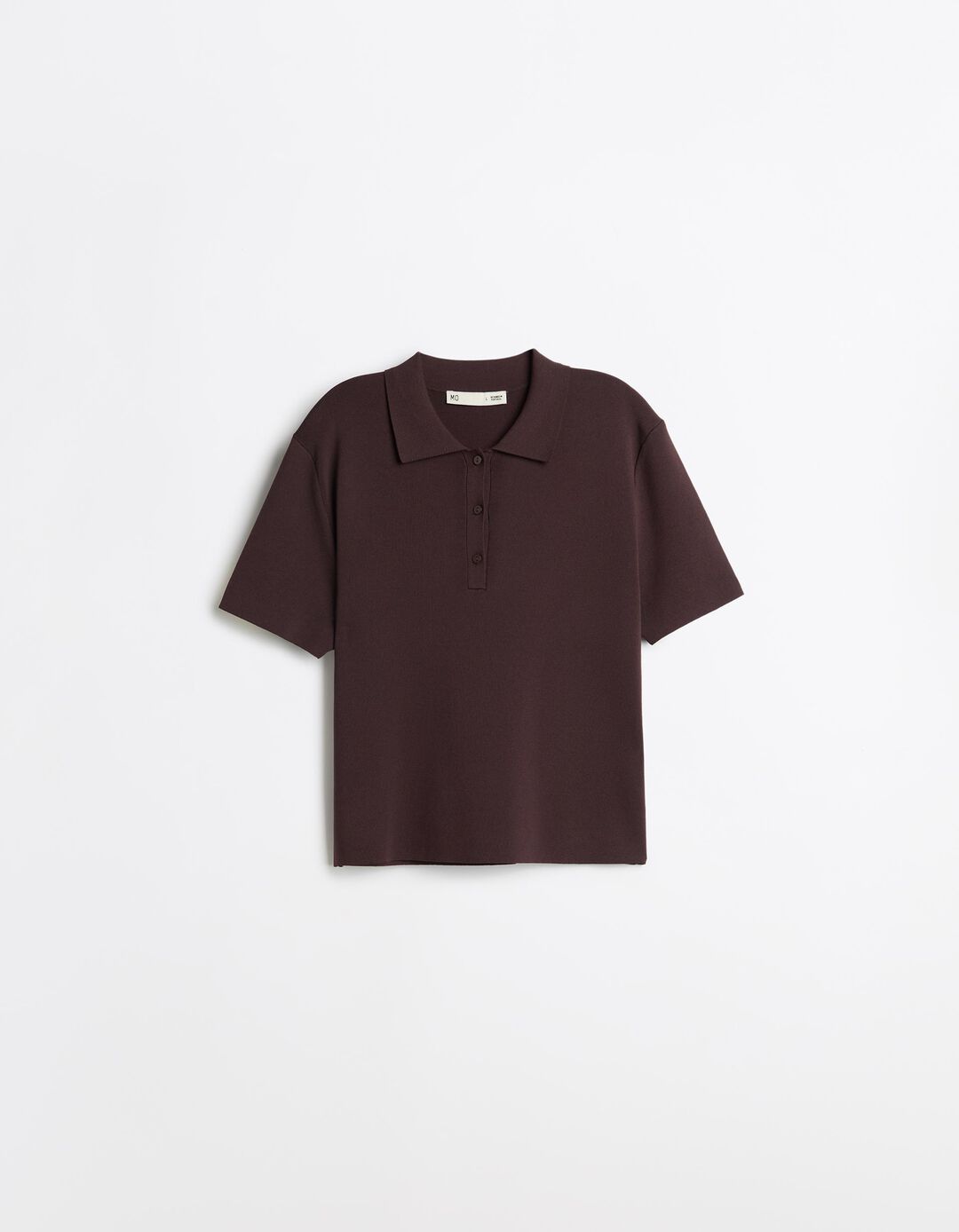 Camisola Polo Manga Curta, Mulher, Castanho Escuro