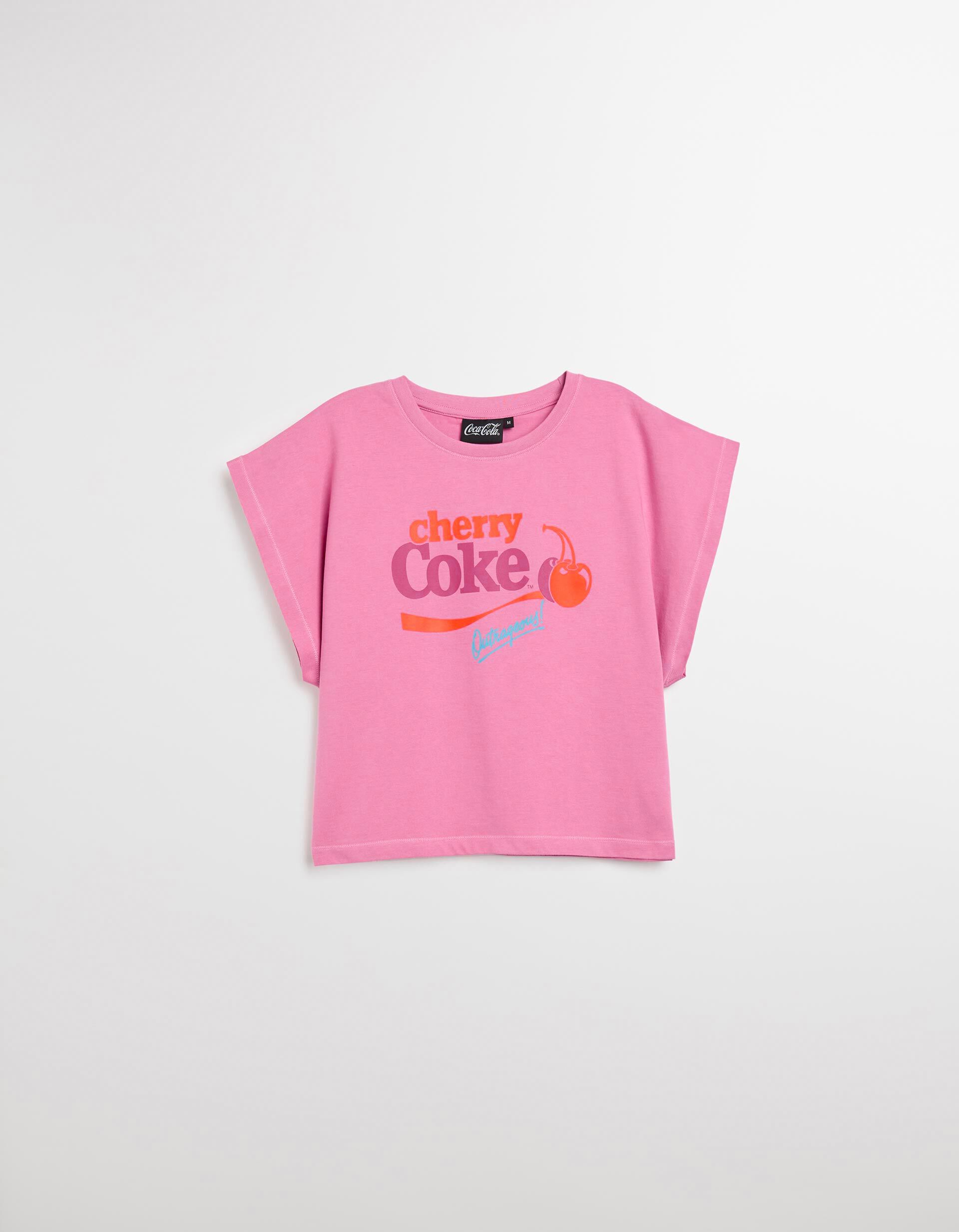 Comprar Online T-shirt Cropped 'Coca-Cola', Mulher, Rosa 