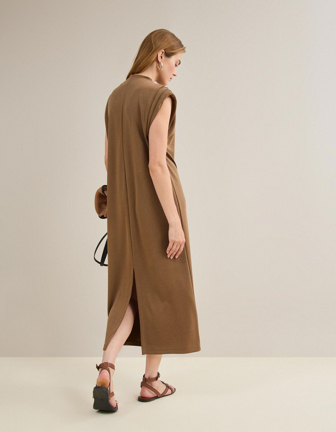 Vestido Comprido, Mulher, Bege 