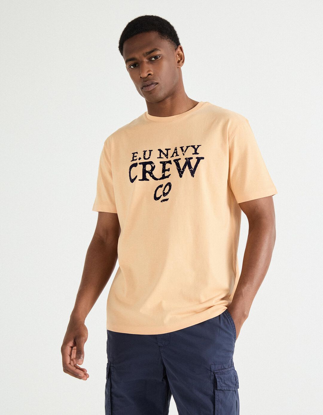 T-shirt Print, Homem, Laranja Claro 