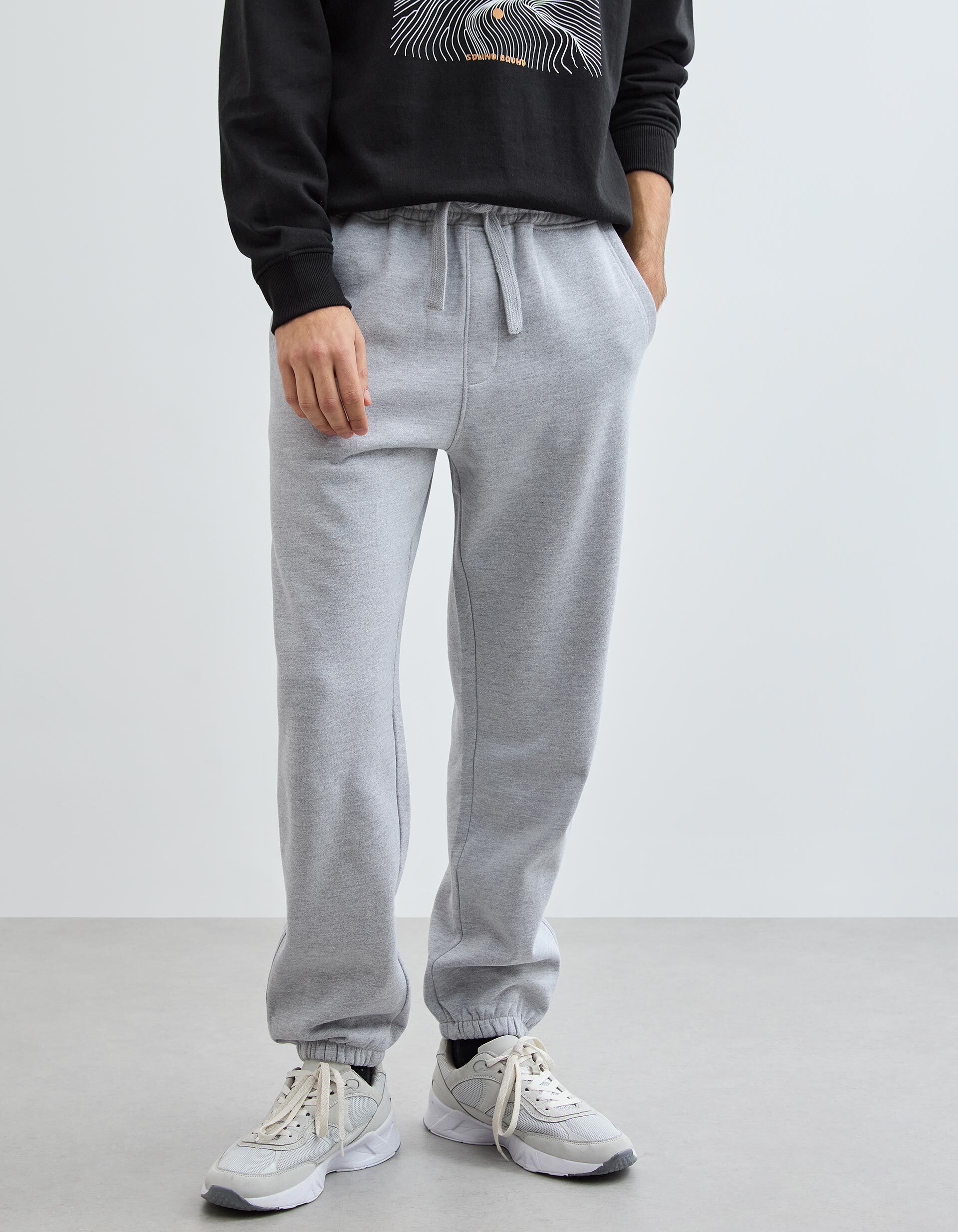 Comprar Online Cal&ccedil;as Jogging de Felpa, Homem, Cinzento Claro