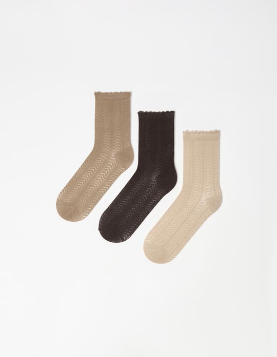 Comprar Online Pack 3 Pares de Meias, Mulher, Bege 
