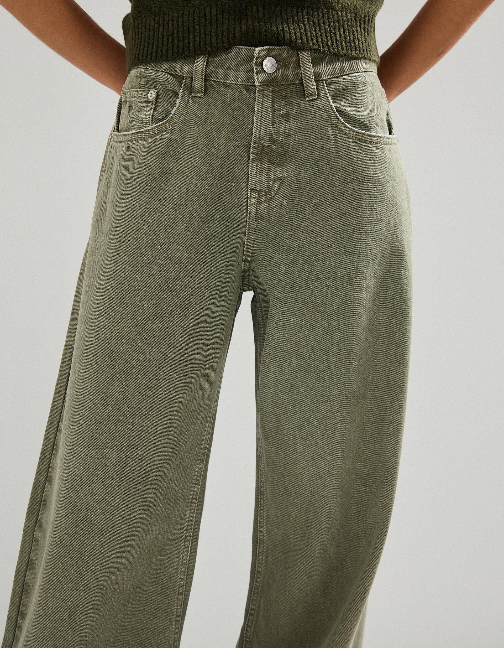 Comprar Online Cal&ccedil;as de Ganga 'Wide Leg', Mulher, Verde Escuro