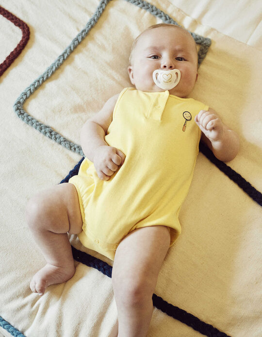 Body para Recém-Nascidos 'Badminton', Amarelo