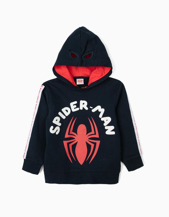 Sweatshirt com Capuz-M&aacute;scara para Menino 'Spider-Man', Azul Escuro