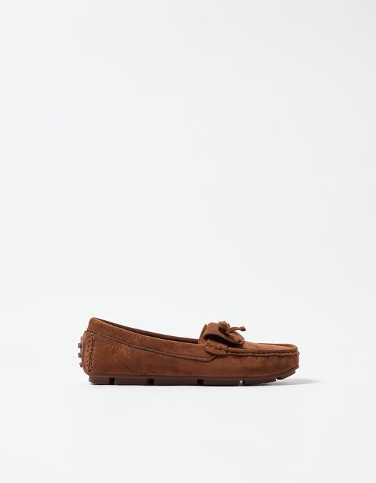 Comprar Online Mocassins Efeito Camurça, Mulher, Bege 
