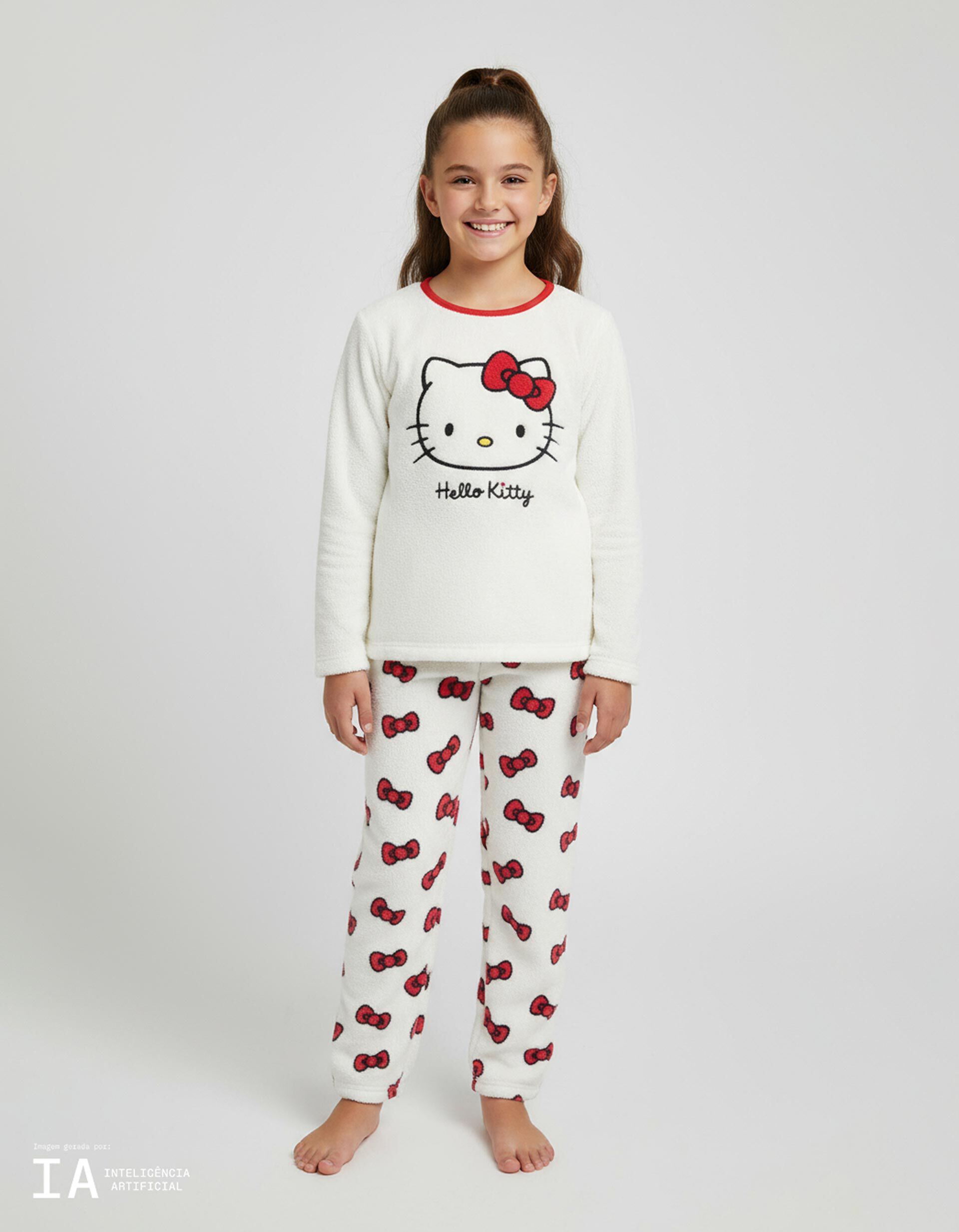 Comprar Online Pijama Polar Aveludado 'Hello Kitty', Menina, Branco