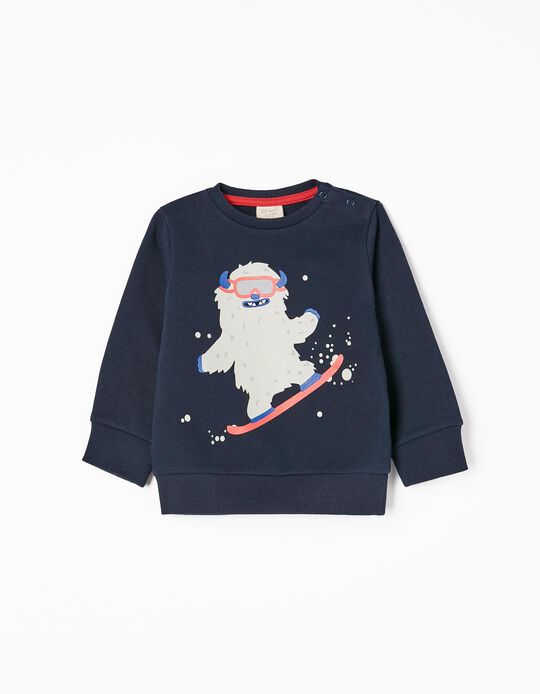 Cotton Sweatshirt for Baby Boys 'Yeti', Dark Blue