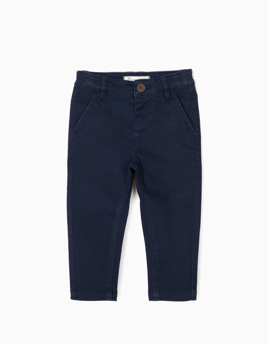 Cal&ccedil;as Chino para Beb&eacute; Menino, Azul Escuro
