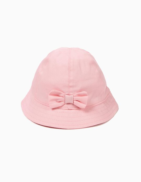 Chap&eacute;u para Menina com La&ccedil;o, Rosa Claro