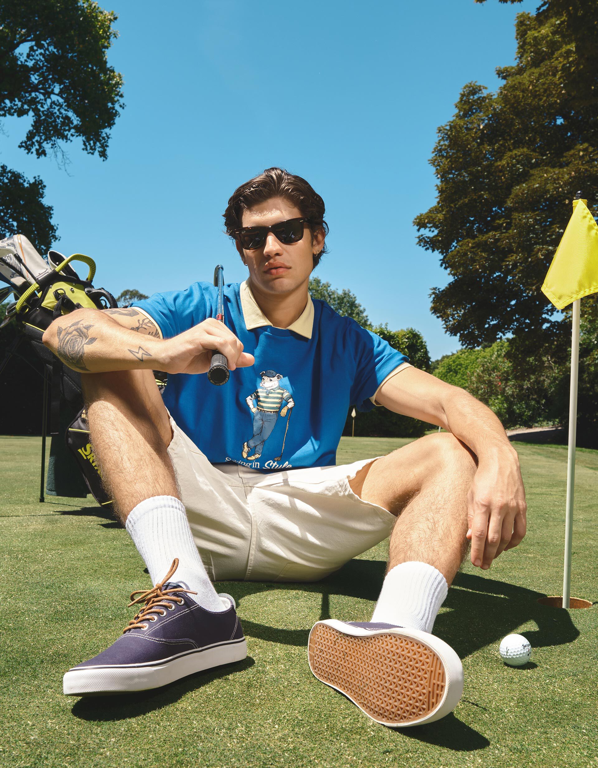 Comprar Online T-shirt Jersey Estampada, Homem, Azul Escuro