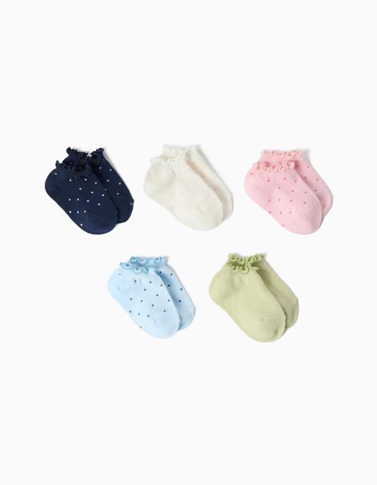 Comprar Online Pack 5 Pares De Meias Tornozelo, Beb&eacute; Menina, Multicor