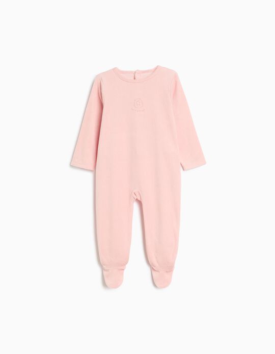 Comprar Online Babygrow Em Veludo, Menina, Rosa Claro