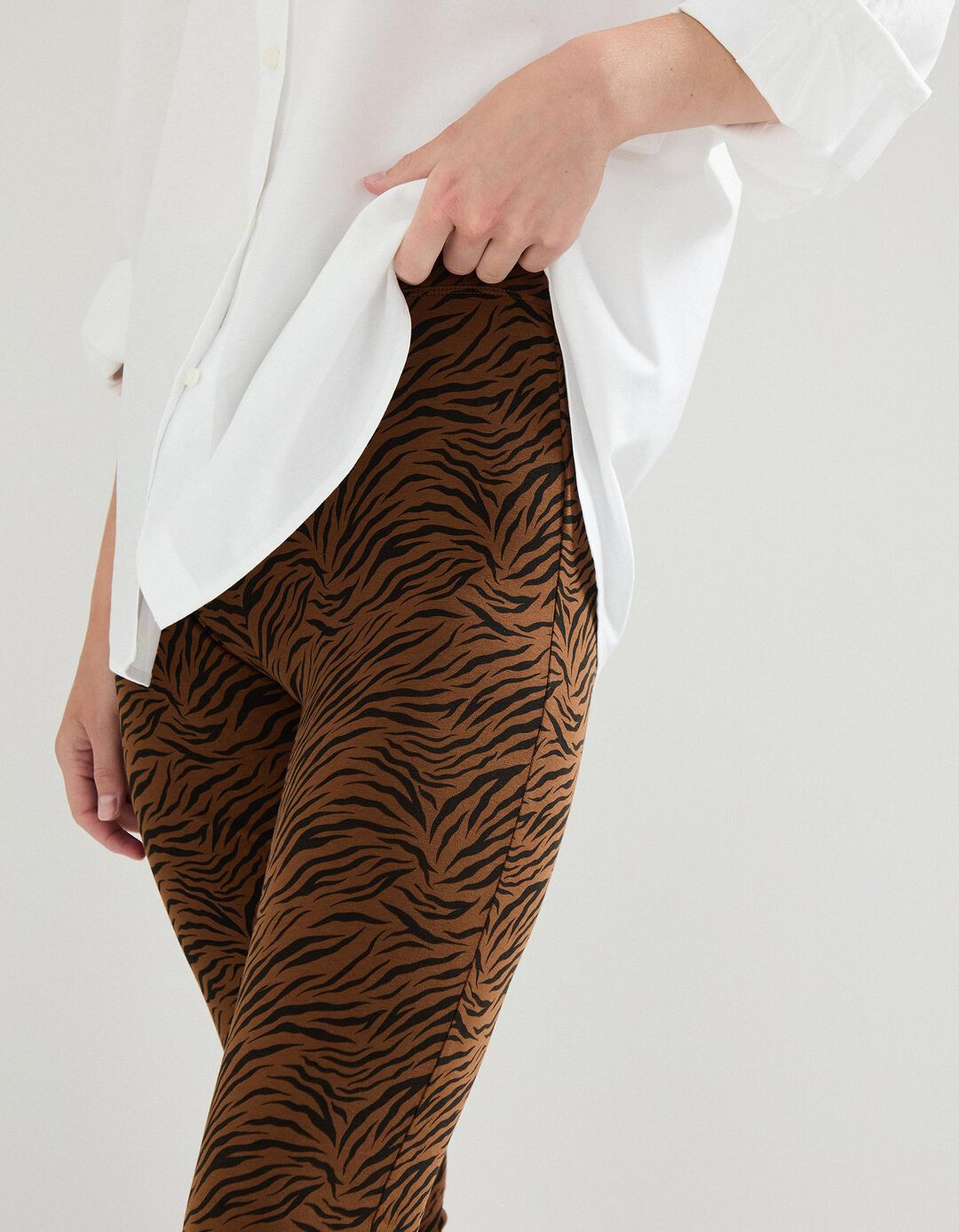 Leggings Estampados, Mulher, Castanho Escuro