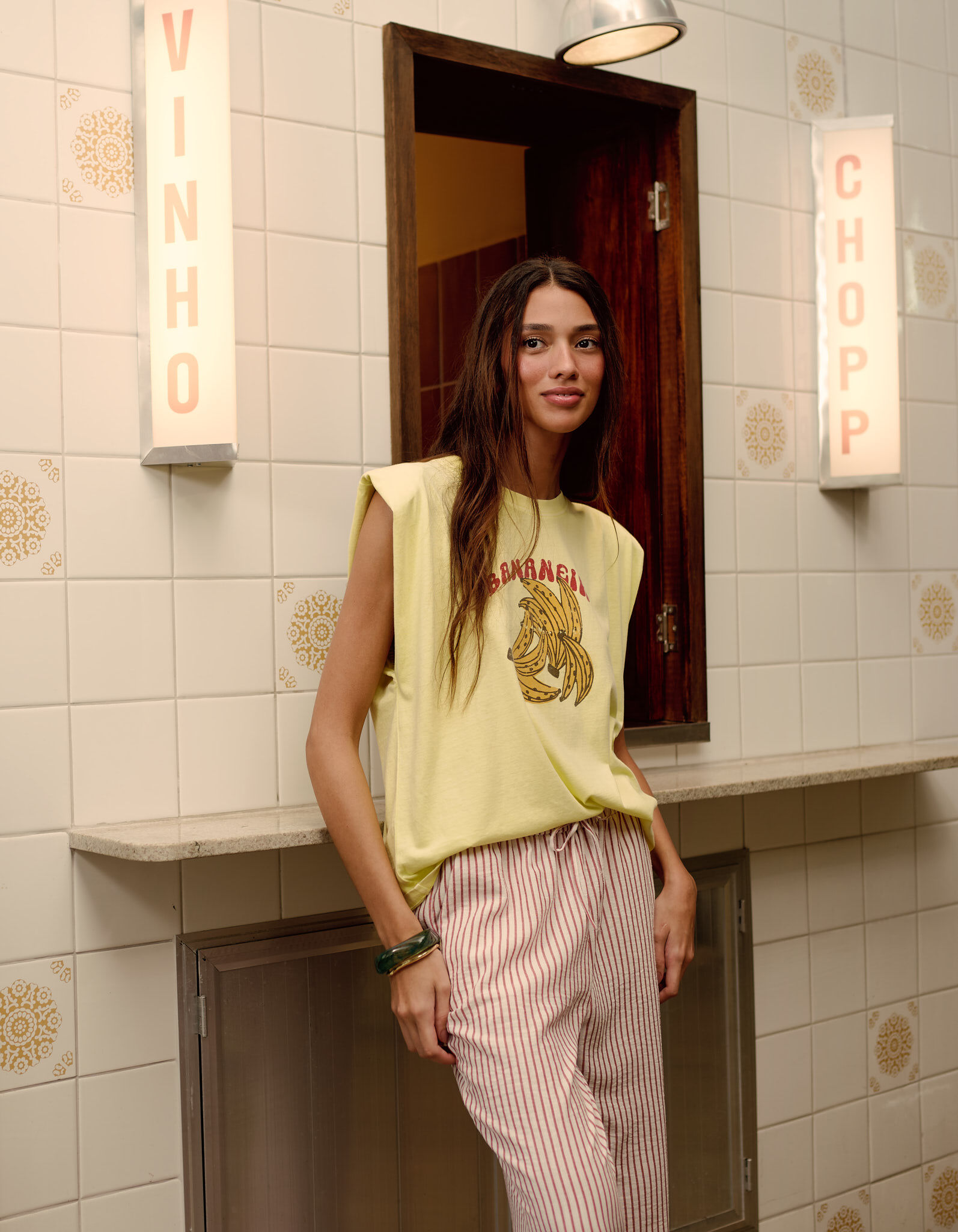 Comprar Online T-shirt Estampada, Mulher, Amarelo Claro