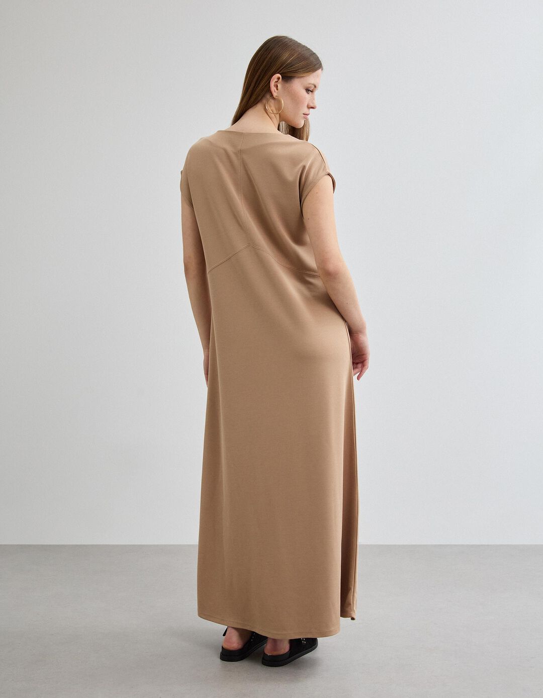 Vestido, Mulher, Bege